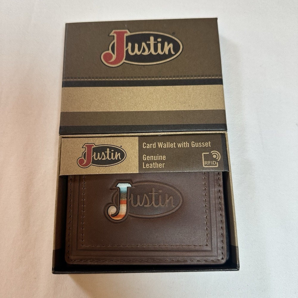Justin Wallet Card Wallet With Gusset Genuine Leather RFID‎ New